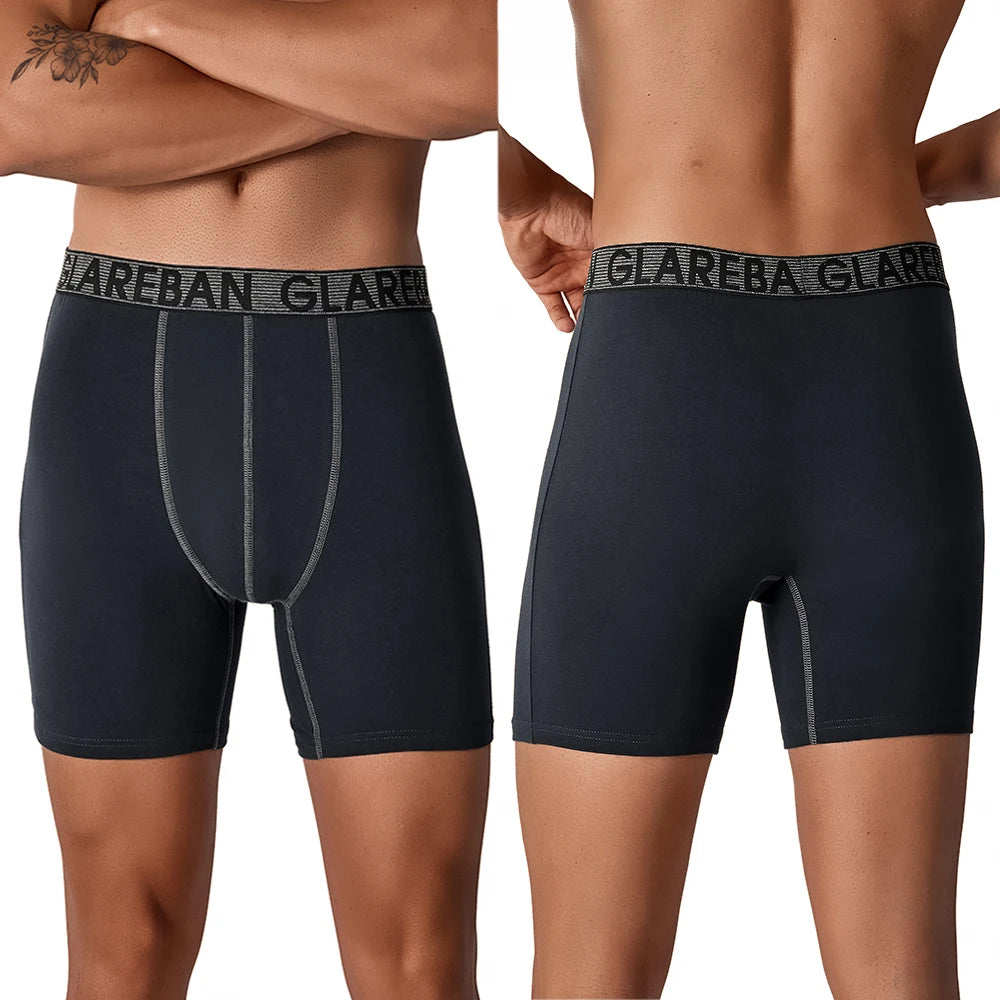 5pcs Set Mid-Long Cotton Brand Boxer Shorts for Men Underwear Breathable Male Underpants Briefs Boxershorts Slips Soft Panties
