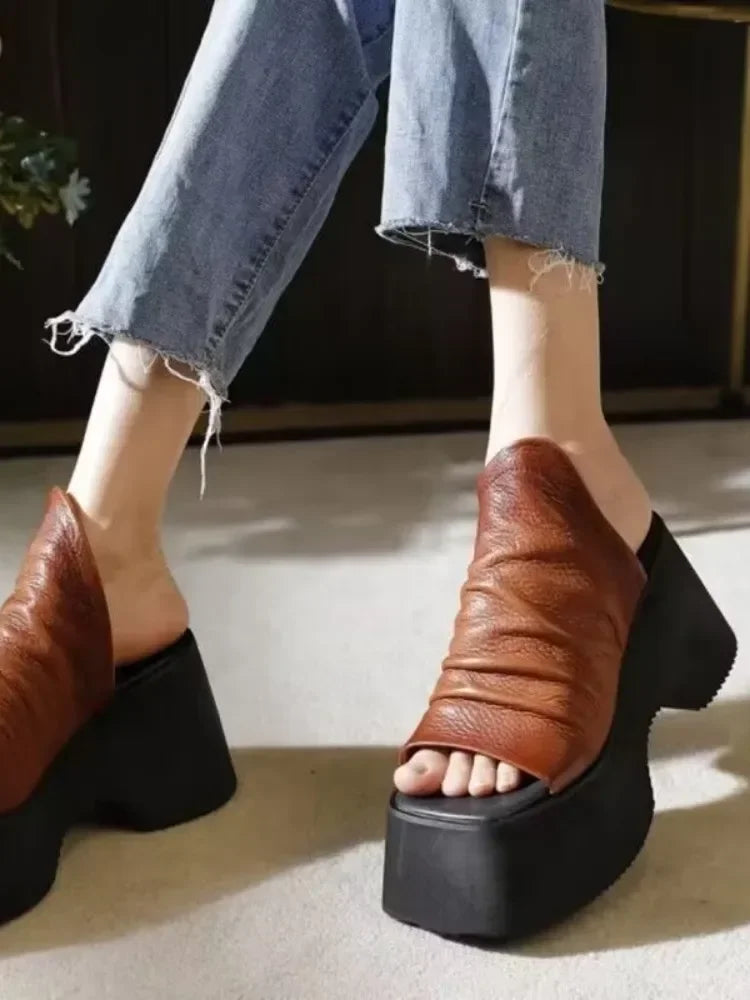 2024 Hot Sell New Summer Platform Women Open Toe Slippers High Heels Shoes Sandals Flip Flops Sexy Pumps Slides Zapatillas Mujer