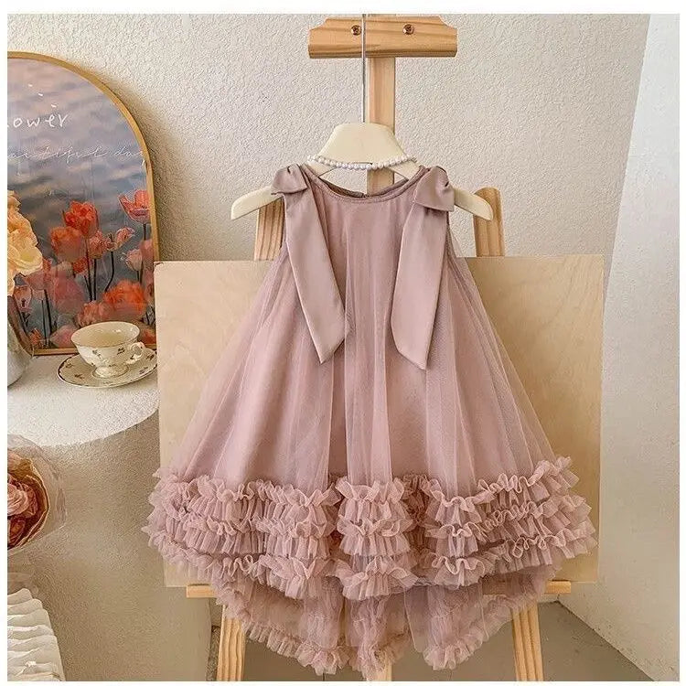 Kids Vintage Dress Girl Dress Summer Clothes Fashion Children's Net Yarn Dress Kids Girls Dresses for School Wedding of 8 Years