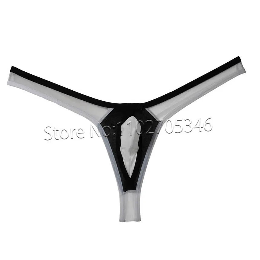 Men's Thong Underwear Contour Pouch Tangas Elastic Male Bikini Briefs Lingerie Comfortable Sissy Panties Silky Underwear Beach