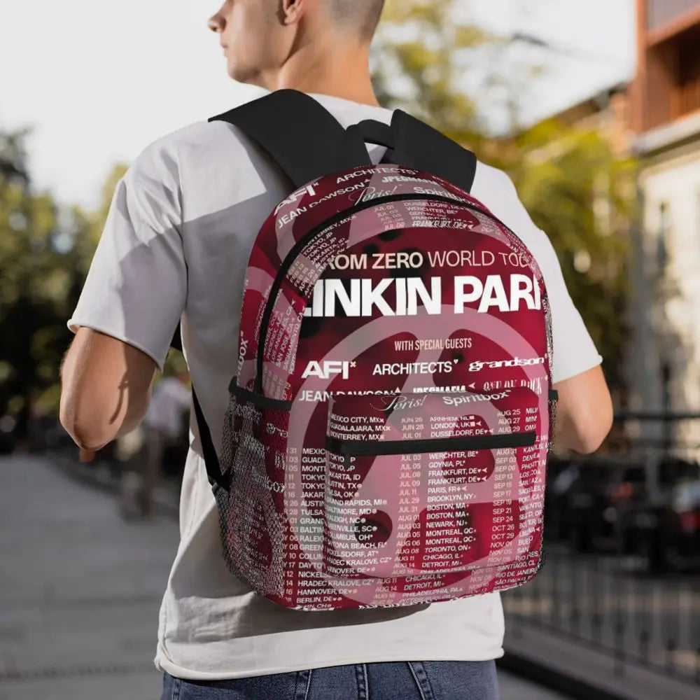 L-Linkin-S P-Park-S Band Student Backpack School Bag Hiking Travel Daypack for Boys Girls Fashion Bookbag Shoulder Bags