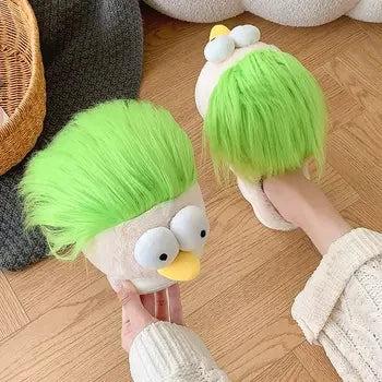 Unisex Men's Cartoon Animal Furry Bedroom Boot Shoes Warm Novelty Outdoor Slipper with Grippers New Adults Fun Alligator Slipper
