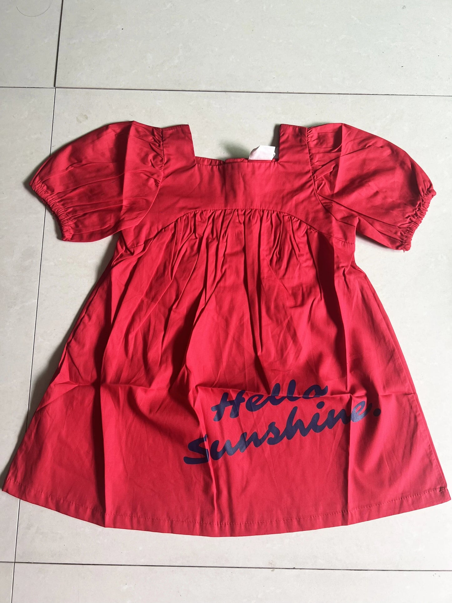 kids dress SS26 new SUMMER girls cute print Denim dresses