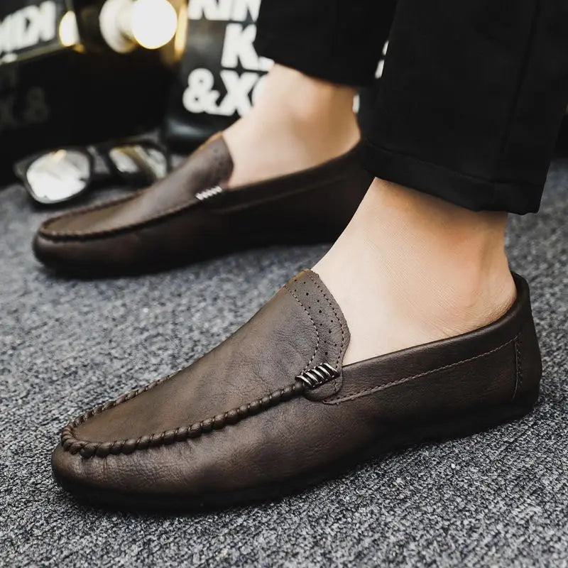 Black Leather Casual Social Shoe for Men Brown Cheap Clearance Liquidation New Dress Shoes Man Official Legitimate Gentleman 39