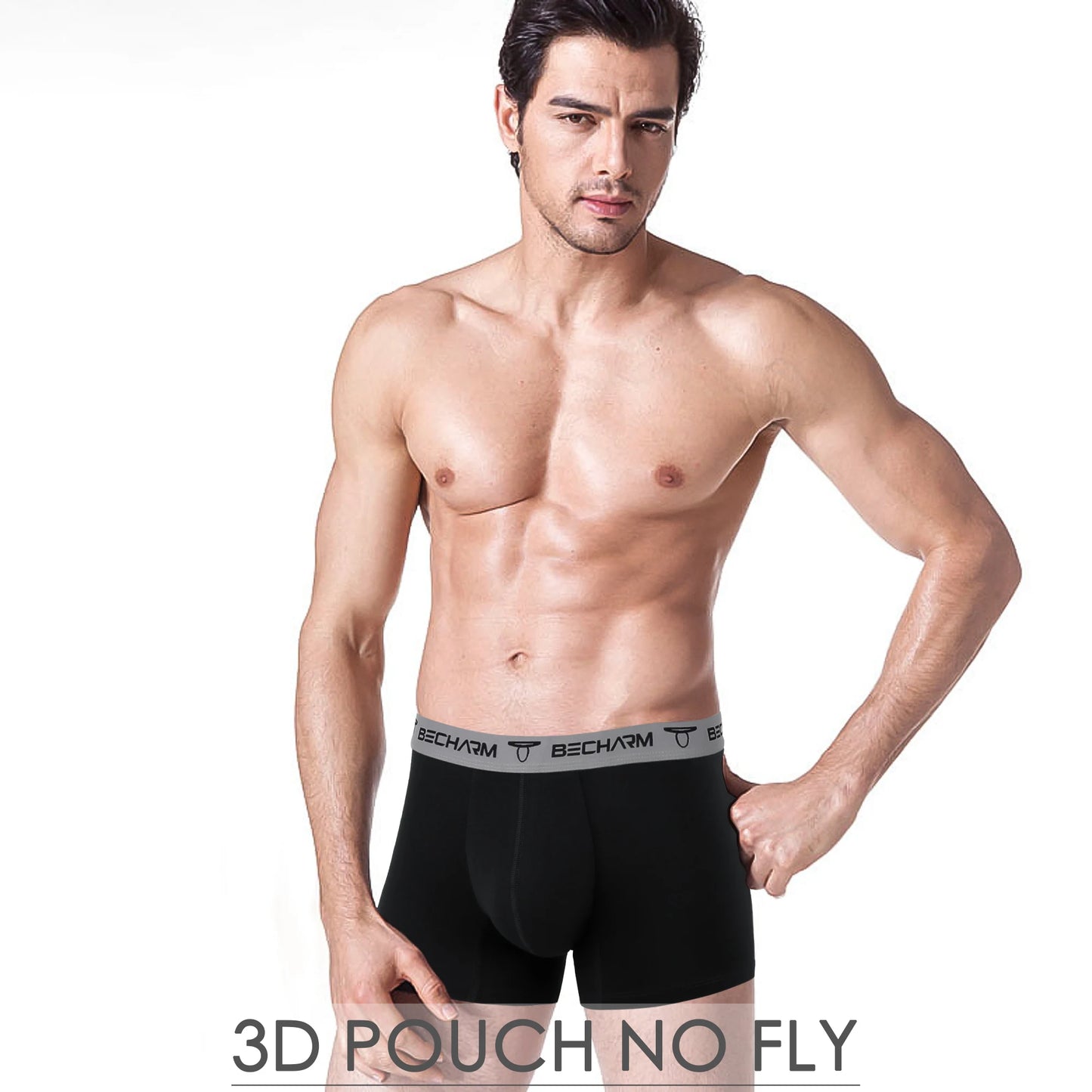 Mens Short Leg Underwear Soft Breathable Cotton Boxer Briefs Man 5 Pack Multicolor Trunks Underpants