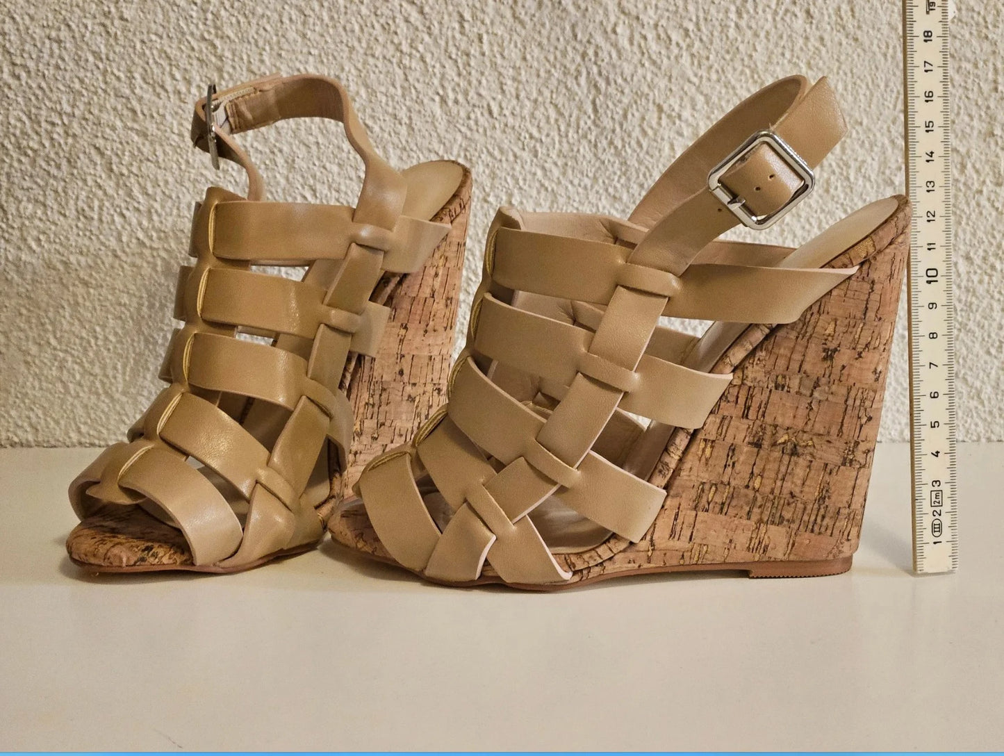 Women’s Cork Wedge Slingback Sandals – Peep Toe Cross Strap Summer Casual Shoes, Comfortable