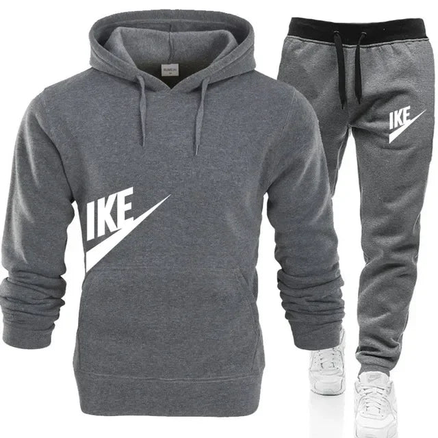 New autumn and winter jogging men's and women's sportswear set, a fashionable street hooded sweatshirt and pants 2-piece set