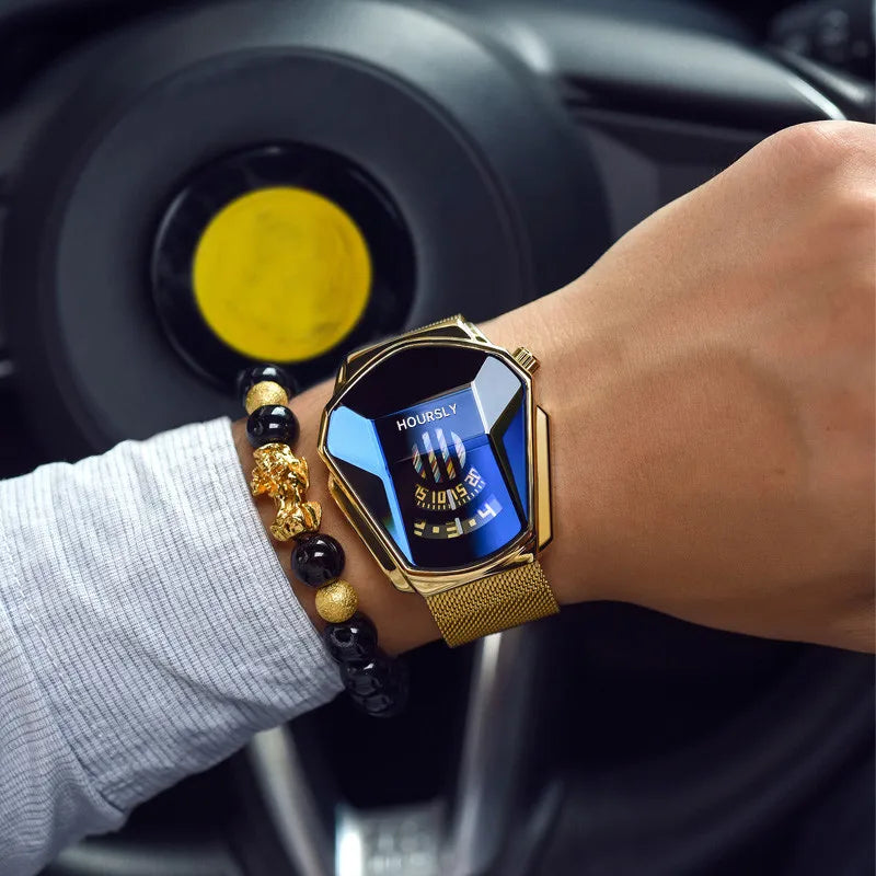 Men Wrist Watch Gold Luxury Brand Top Stainless Steel Band Fashion Quartz Watches for Men 2025 Relogio Masculino Male Clock