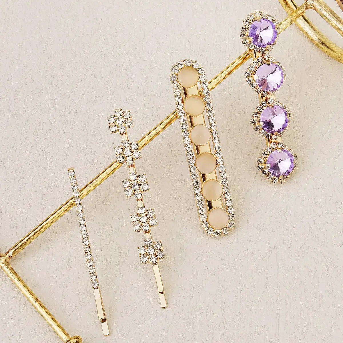 Upscale Luxurious Crystal Zircon Hair Clip Temperament Elegant Wild Hair Pins Leisure Prom Street Beat Personality Retro Hair BAZAARHUBO