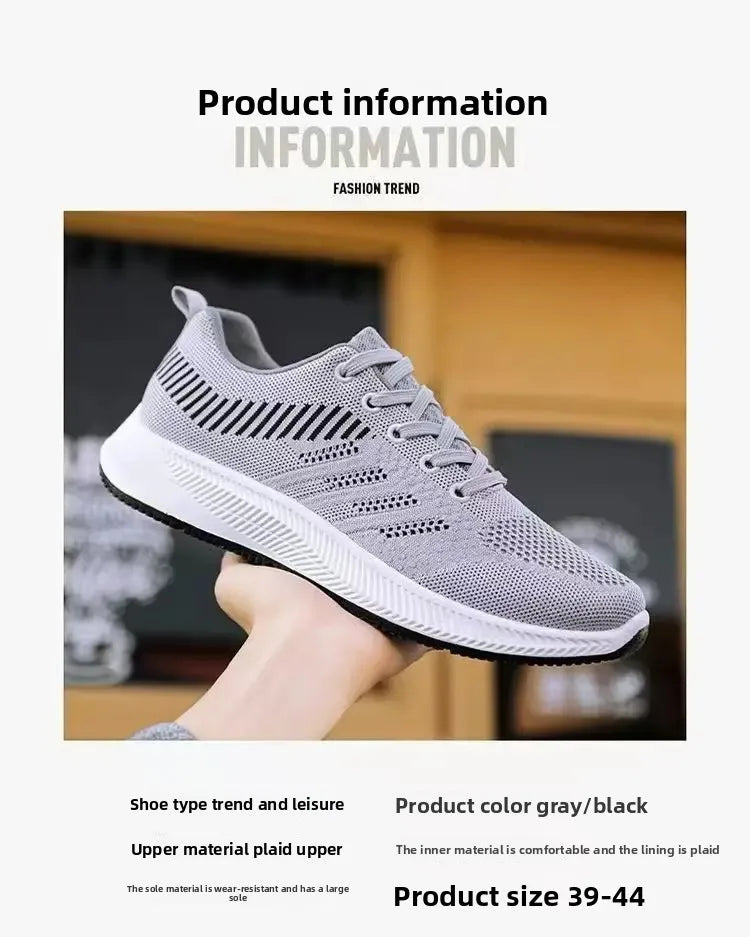 Men's Sport Shoes 2025 Spring Summer New Thickened Wear-resistant Running Shoes Anti-slip Casual Shoes Breathable Mesh Upper