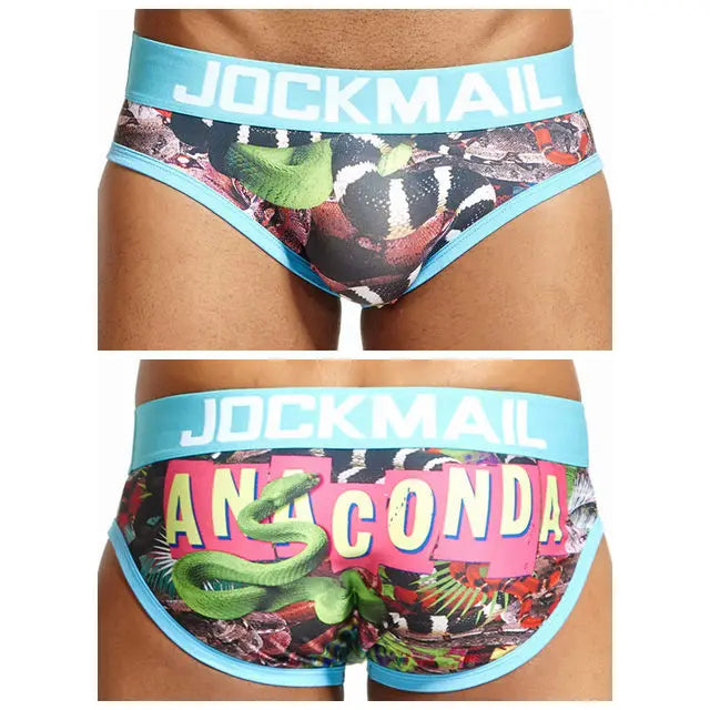 Animal Cartoon Print Men Underwear Nylon Ice Silk Sexy Men Briefs Breathable Slip Cueca Gay Male Panties Underpants Briefs
