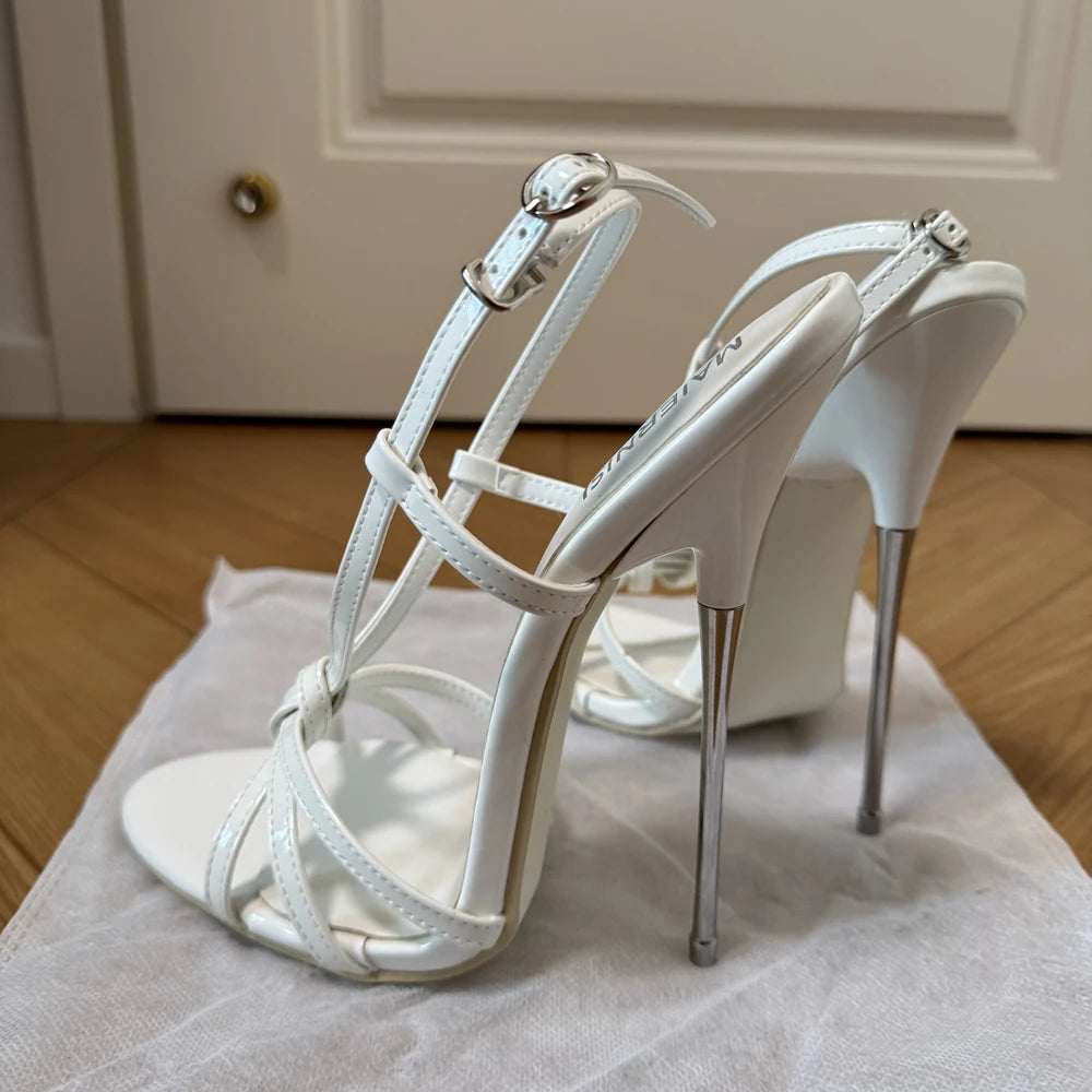 Customize 16cm Extreme Metal High Heels Stilettos Sexy Sandals Woman Pumps Pointed toe Catwalk T-stage Show Model Unisex Shoes