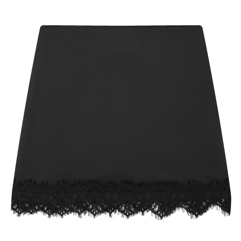 Women's Skirt With Lace Black High-Waisted Skirt Pants Summer Side Zipper Slim-Fitted Mini Skirt Women's Fashion Party Skirt