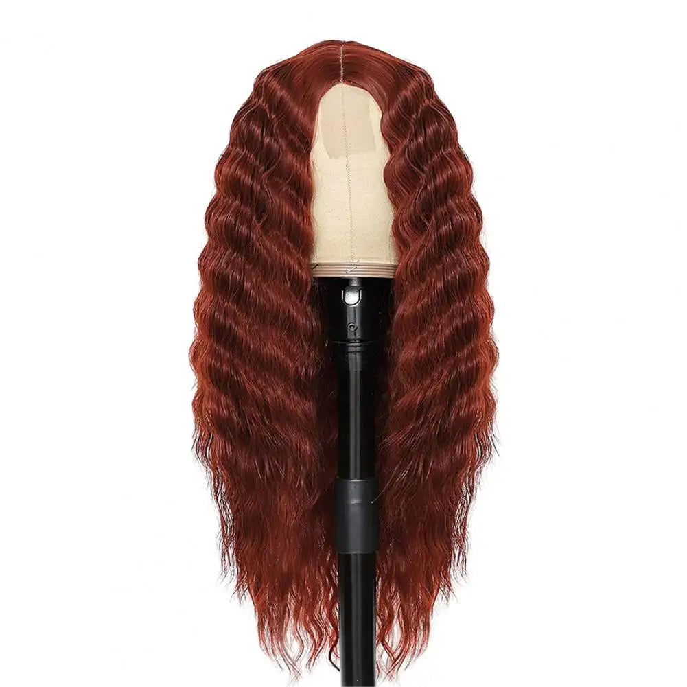 2024 Water Wave Long Curly Wig Jungle Wave Middle Split Glossy Hair Hair Extensions Human Wig African Brazilian Black Women Wig