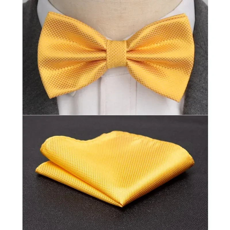 Men Bowtie Cravat Set Solid Fashion Butterfly Party Wedding Bow Ties Girls Formal Dress Tie Mens Bowknot Fashion Accessories BAZAARHUBO