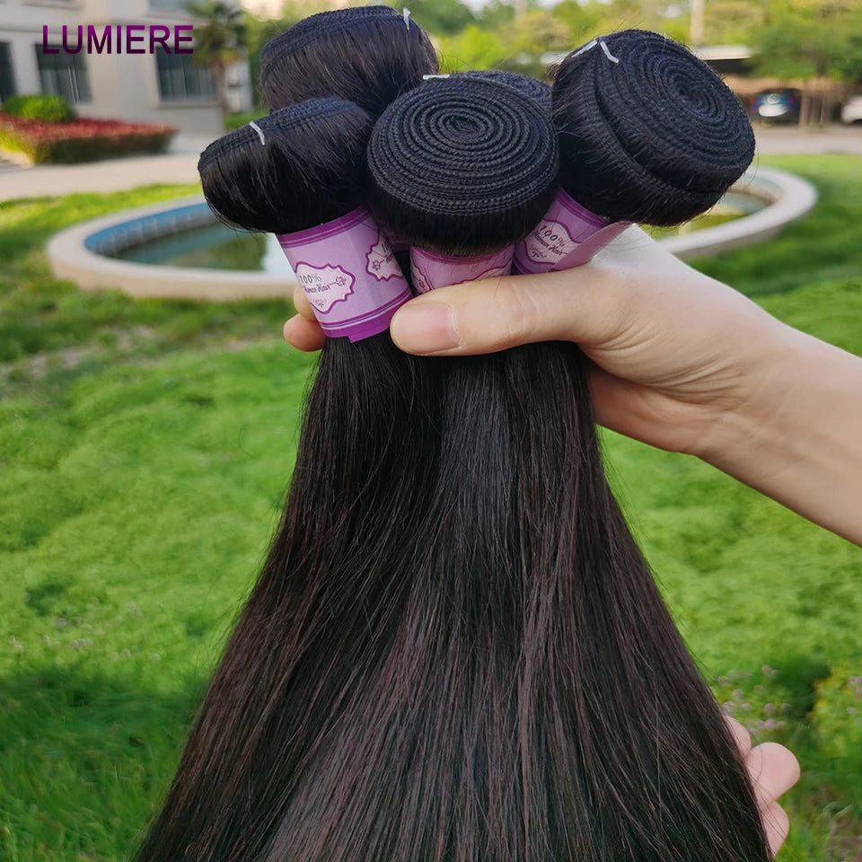 38 40 Inch Bone Straight 100% Virgin Unprocessed Human Hair Bundles Deal Raw Hair Extensions Brazilian Natural Black Wholesale
