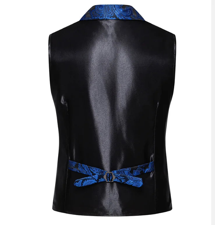 New Men Luxury Jacquard Suit Vest Thin Tops Red / Green  / Blue / Pink Fashion Male Wedding Prom Party Dress Waistcoat