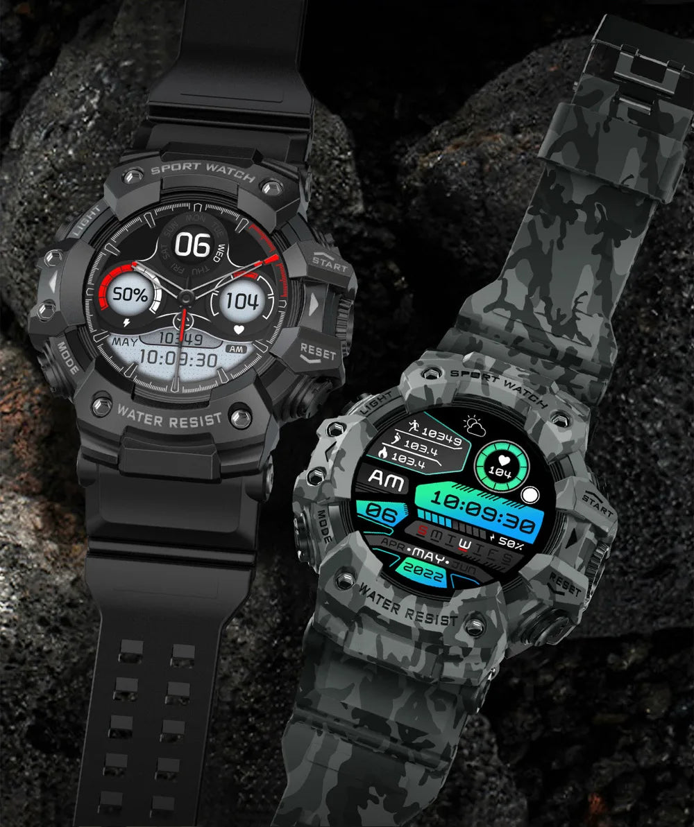 Outdoor Sports Smart Watches Men Blue Tooth Call Smartwatch Compass Waterproof Sleep Health Monitoring Message Push Flashlight