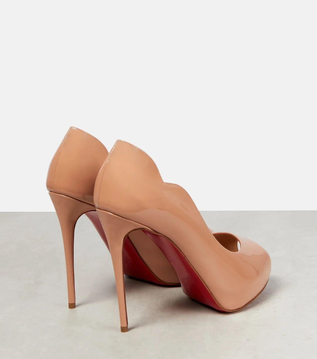 Peep Toe Apricot Color Patent Leather Women’s Pumps Platform Stiletto Super High Heels Slip On Red Sole Single Shoes Female 202