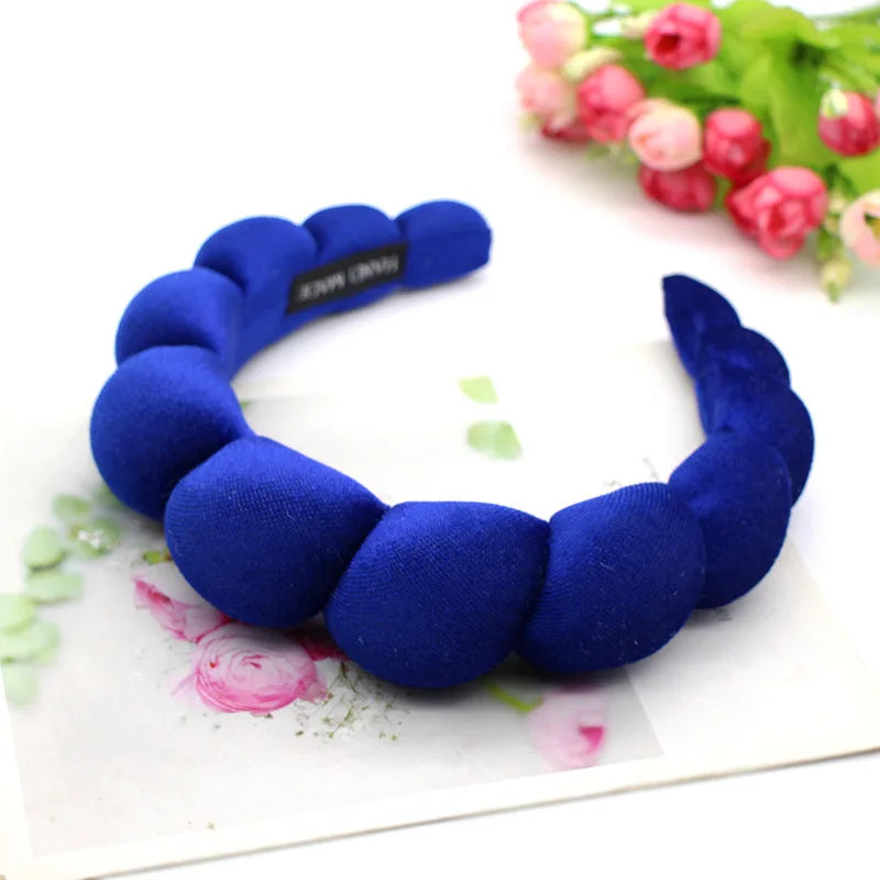 Fashion Padded Headbands for Women Wide Bezel Hairbands Thick Velvet Hair Hoop Girls Sponge Non-slip Hairband Hair Accessories BAZAARHUBO