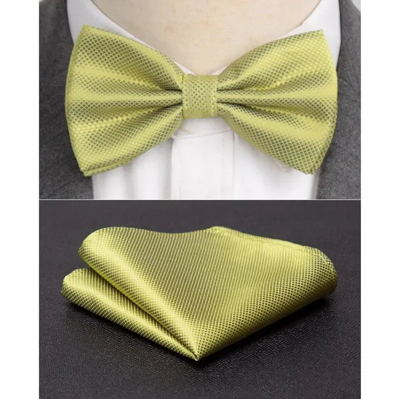 Men Bowtie Cravat Set Solid Fashion Butterfly Party Wedding Bow Ties Girls Formal Dress Tie Mens Bowknot Fashion Accessories BAZAARHUBO