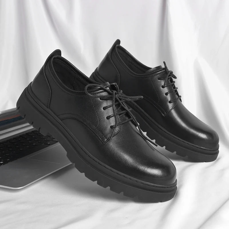 Luxury Leather Male Oxford Shoes Brown Black Mens Dress Shoes New Fashion Round Toe Men's Business Casual Shoes Formal Footwear