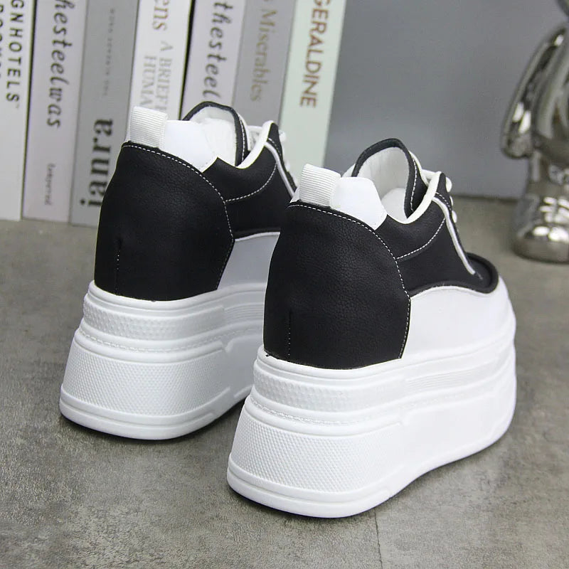 Fujin 10-11CM Synthetic Genuine Leather Boot Ankle Winter Plush Women Autumn Spring Cowboy Platform Wedge High Brand Shoes