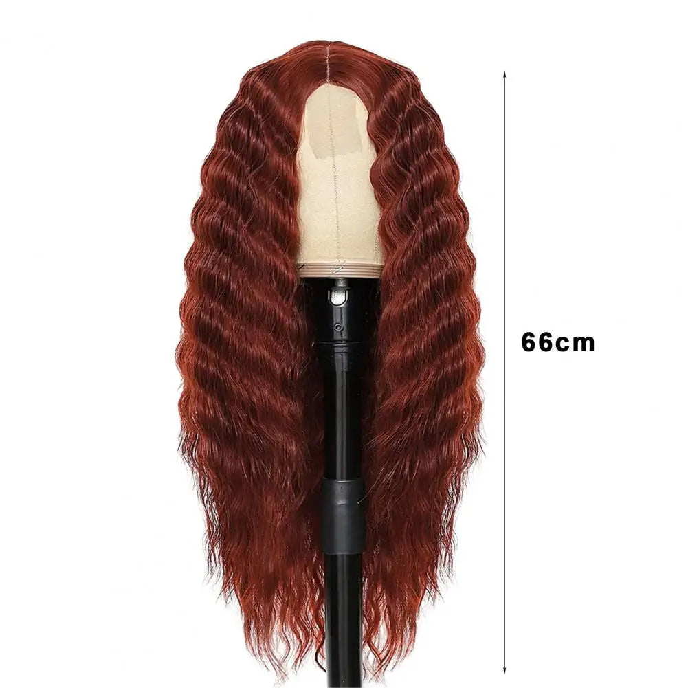 2024 Water Wave Long Curly Wig Jungle Wave Middle Split Glossy Hair Hair Extensions Human Wig African Brazilian Black Women Wig