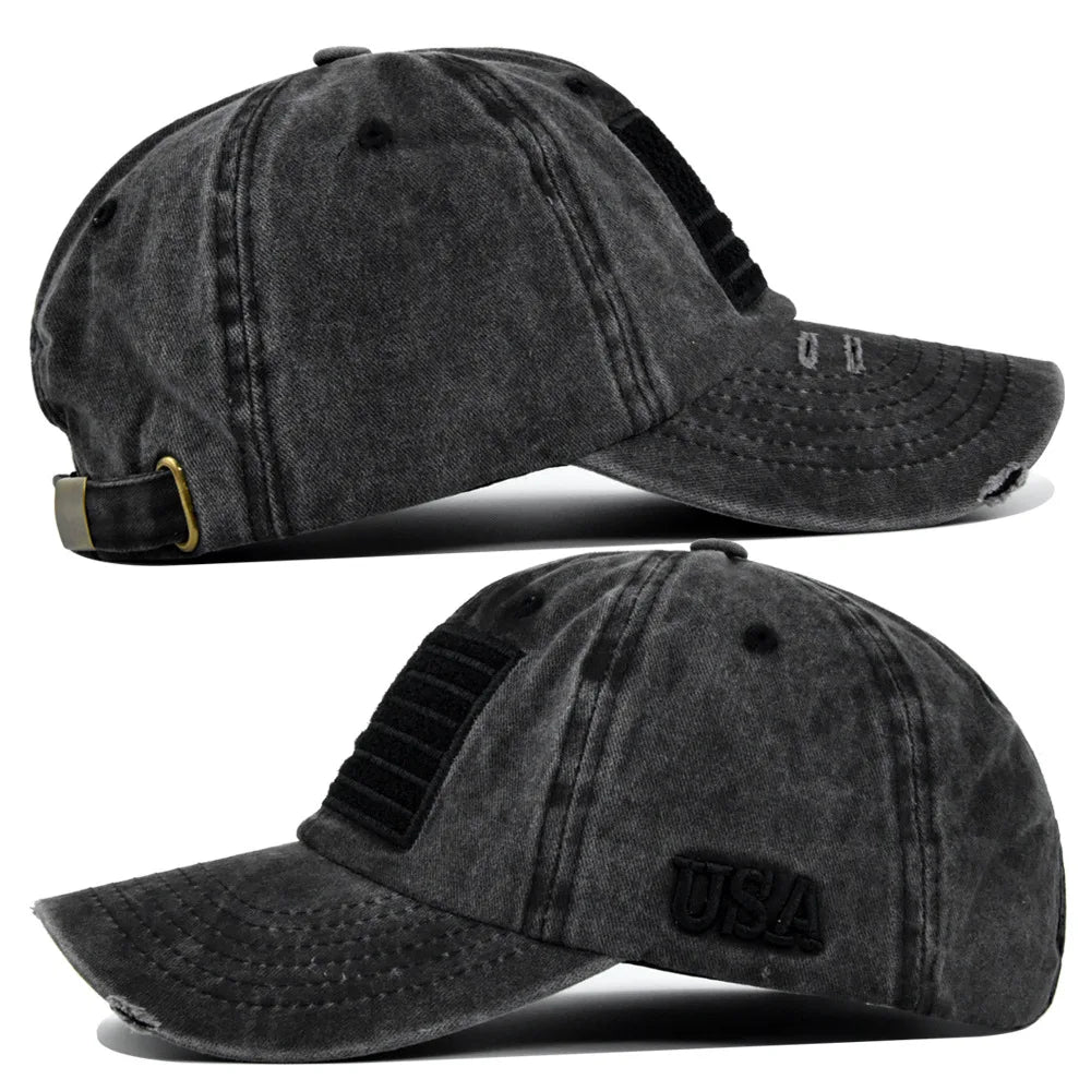 American Flag Unisex Baseball Hat for Men and Women USA Flag Mesh Snapback Flat Visor Cap BAZAARHUBO