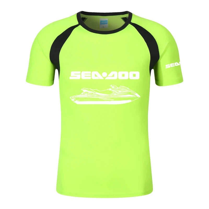 Sea Doo Seadoo Moto Men's New Printed Fashionable Summer T-shirt Cotton Raglan Short Sleeve Round Neck Streetwear Tops Clothing
