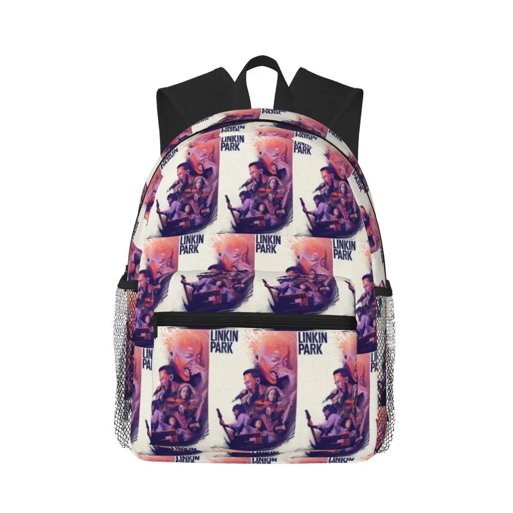 L-Linkin-S P-Park-S Band Student Backpack School Bag Hiking Travel Daypack for Boys Girls Fashion Bookbag Shoulder Bags