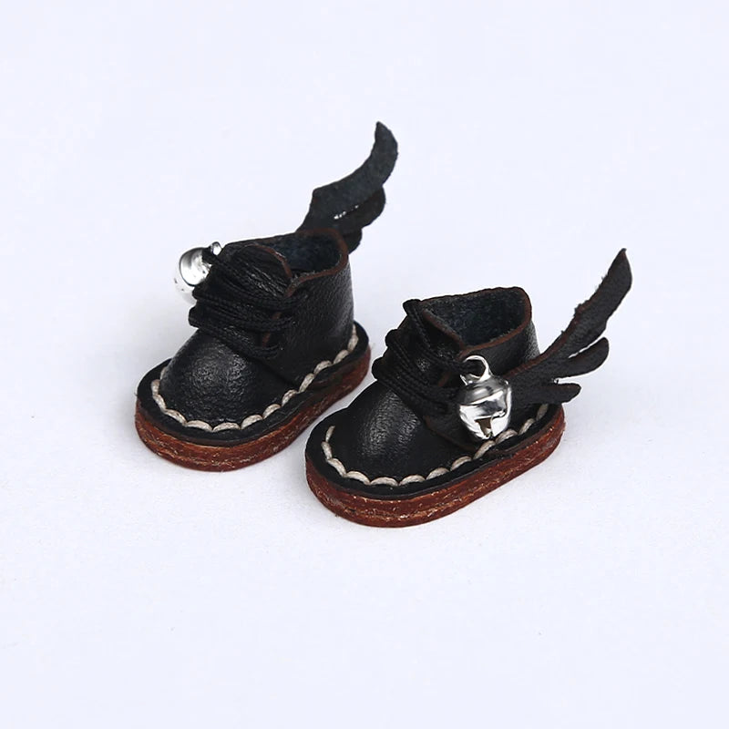 OB11 Doll Shoes Fashion Cowhide Boots Shoes for GSC, YMY, Obitsu 11, 1/12bjd Doll Accessories
