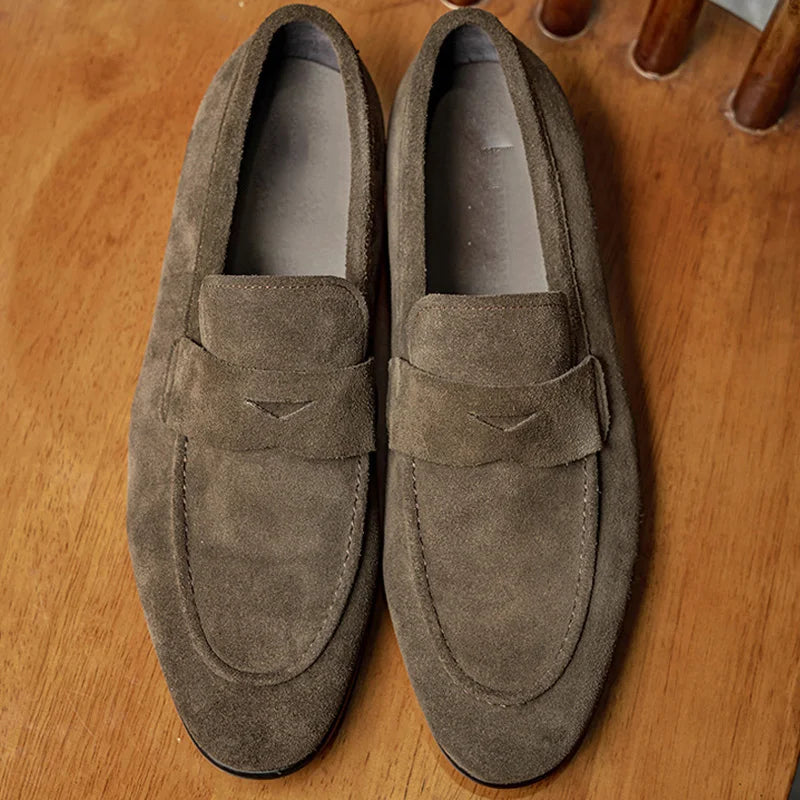 NEW 2025 French Elegant Men's Loafers Business Formal Casual Leather Shoes Handmade Cowhide Moccasin Shoes For Men
