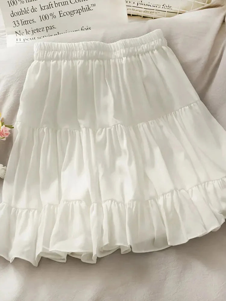 Women's High Waist Pleated Mini Skirt, Korean Fashion, Casual, Short, Black, White, A Line, Sexy, Alt Clothes, Female, Summer