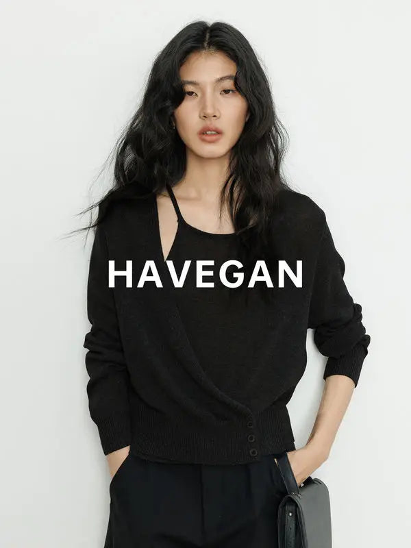 Fashion Retro Knitted Sweater for Women in Spring 2025 New Round Neck Long Sleeve Loose Top Solid Color Personalized Pullover