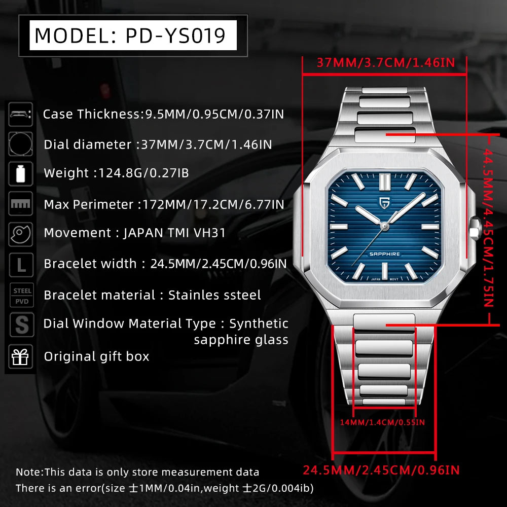 2026 New PAGANI DESIGN Men's Watches Luxury Quartz Watch For Man VH31 Wristwatches Waterproof AR Sapphire Mirror Stainless Steel
