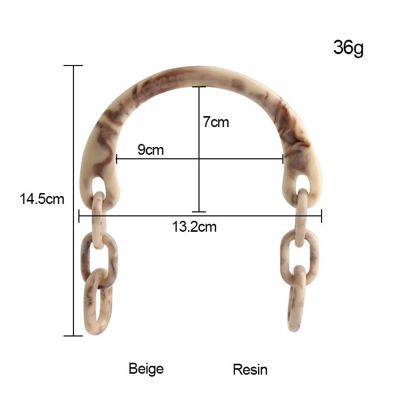 2/4/6PCS High Quality Semi-circular Resin Handle C-Shaped Crossbody Bag Removable Handle with Double Holes DIY Wallet Making
