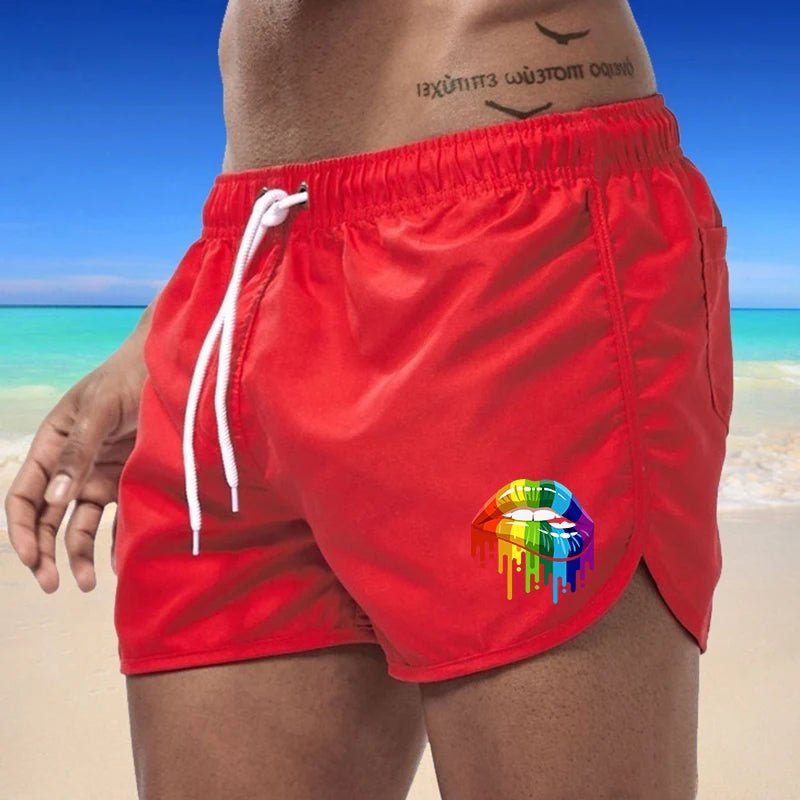 Summer Men's Swimwear Shorts Beachwear Sexy Swim Trunks Men Swimsuit Low Waist Breathable Beach Surfing