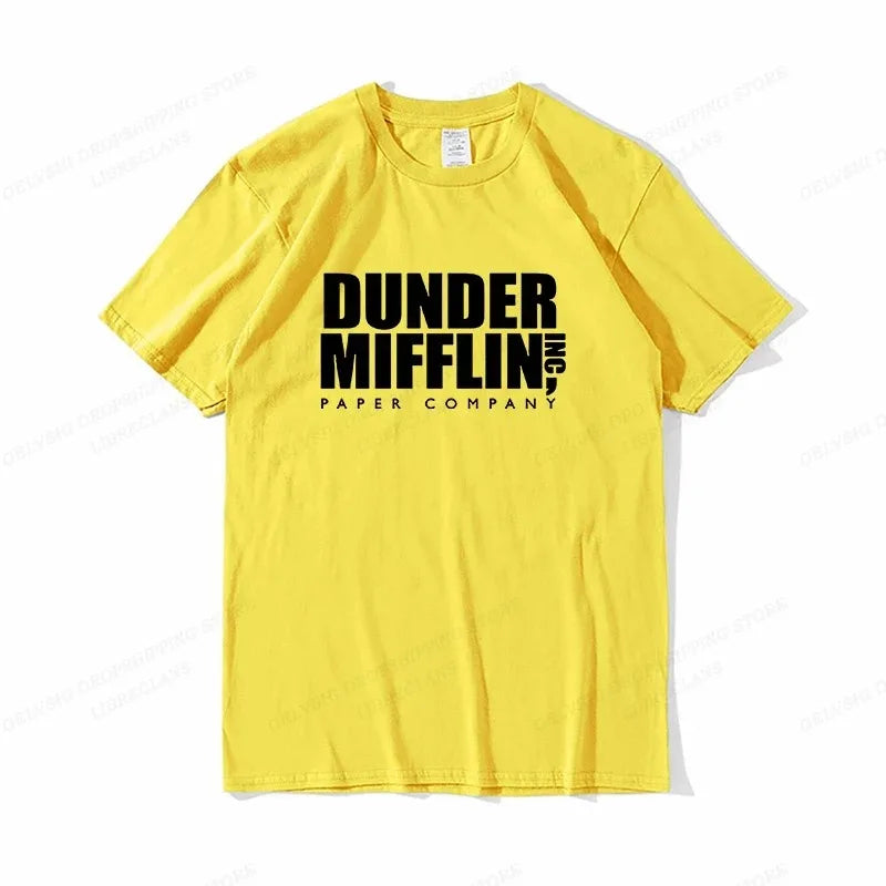 DUNDER MIFFLIN T Shirt Men Fashion T-shirts Cotton Tshirt Office Tops Tees Women Tshirt Boy Tees Summer Camisetas Letter Clothes