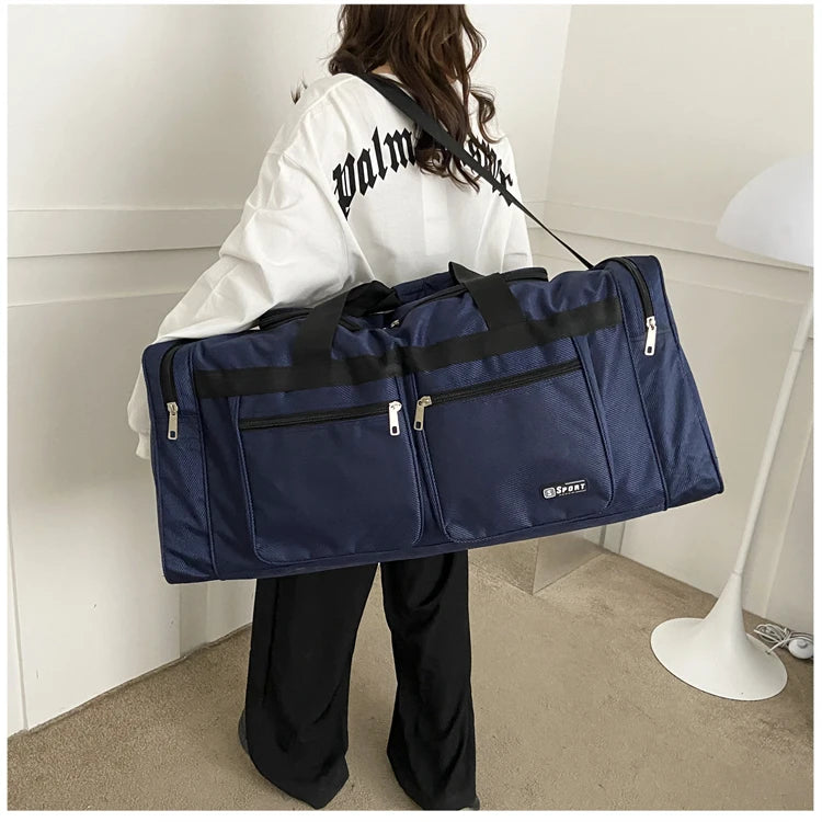 Women Men Nylon Travel Duffel Bag Carry On Luggage Bag Men Tote Large Capacity Weekender Gym Sport Holdall Overnight Bag Pouches