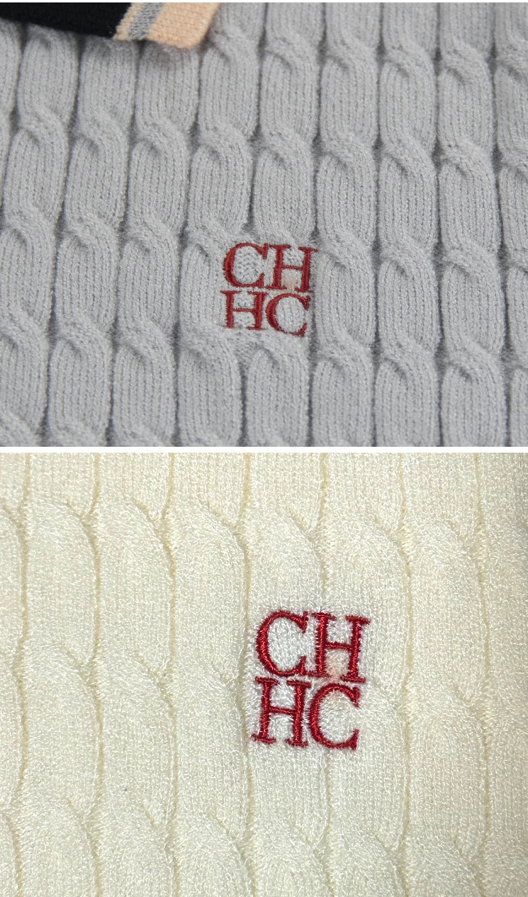 CH Solid Color Embroidered Knit Polo Shirt Women Elegant Short Sleeve Ribbed Trim Office Casual Tops