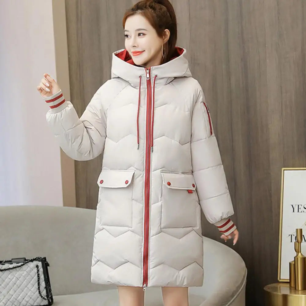 Women Long Hooded Down Cotton Coat Winter Thick Warm Parka Jacket