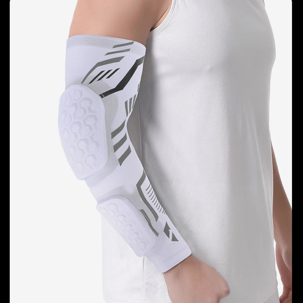 1 Pcs Sports Padded Arm Sleeves Protective Compression Elbow Pad Basketball Football Volleyball Soccer Gym Sport Arm Guards Home