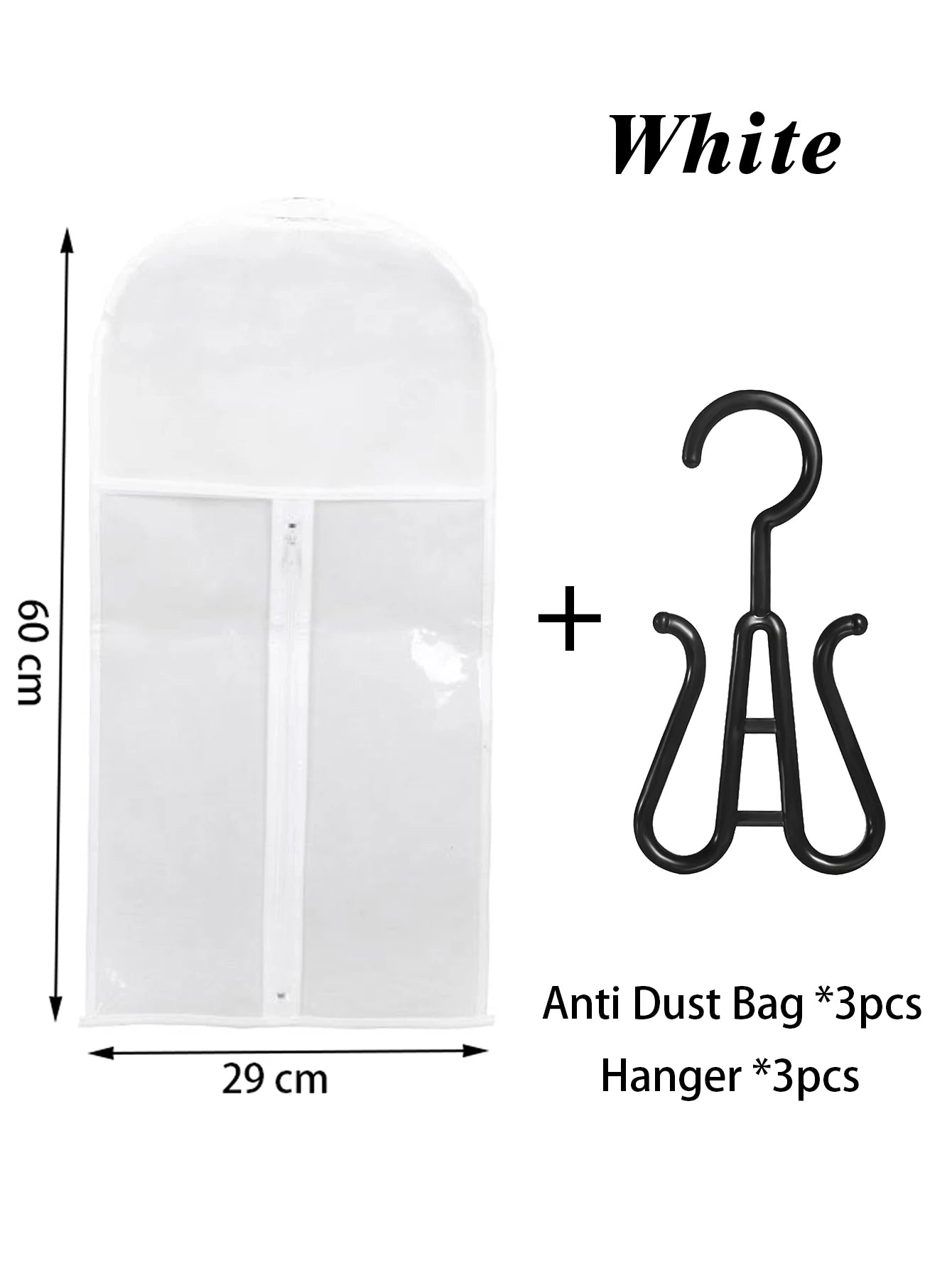 3Set Wig Storage Bag With Hanger Hair Bags With Plastic Hanger For Virgin Hair Black Wig Organizer Hangers For Multiple Wigs New