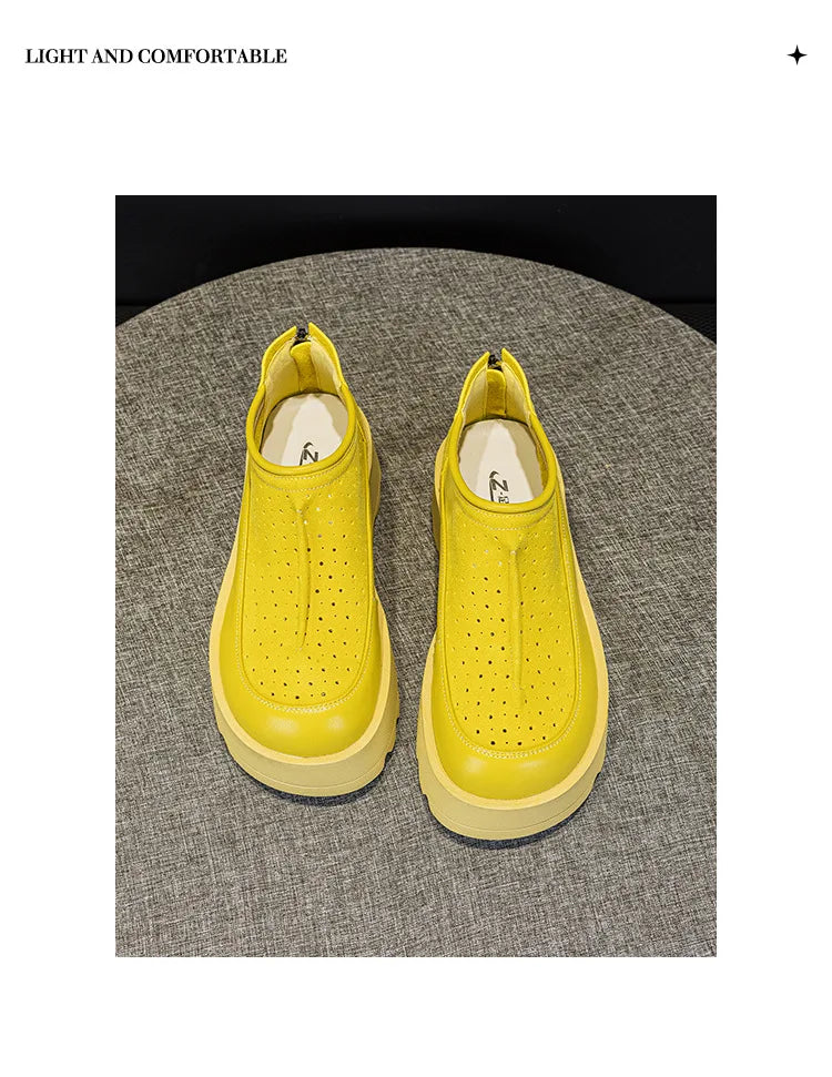 Fujin 6CM Suede Cow Genuine Leather Moccasins Women Platform Wedge Flats Women Shoes Ankle Booties Females ZIP Pumps Shoes