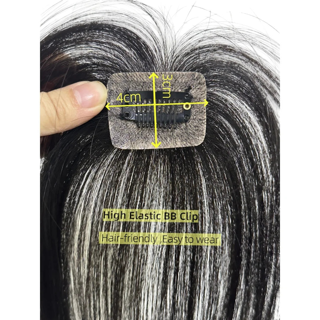 360° Coverage Natural Black Human Hair Bangs Clips in Hairpieces for Women False Natural Bangs with Thinning Hair Extensions