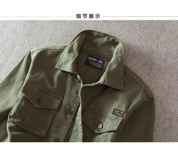 Washed Jackets Trendy Brand Casual Work Jackets Men's Loose Spring Autumn Tops Japanese Style