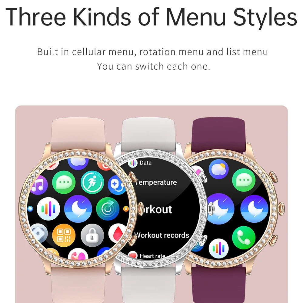 SmartWatch Women Bluetooth Call Smart Watches HD Large Screen Watches Multi-sport Mode Heart Rate Monitoring Strong Battery Life