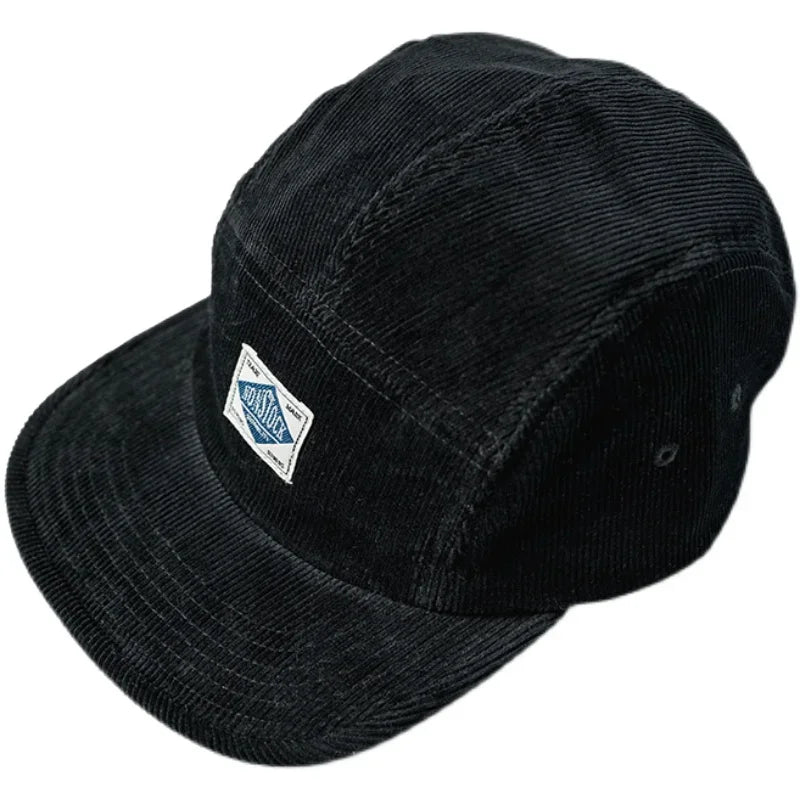 Non Stock 5 Panel Corduroy Hat with Snap Closure Baseball Cap Hip Hop Biker Board Cap BAZAARHUBO