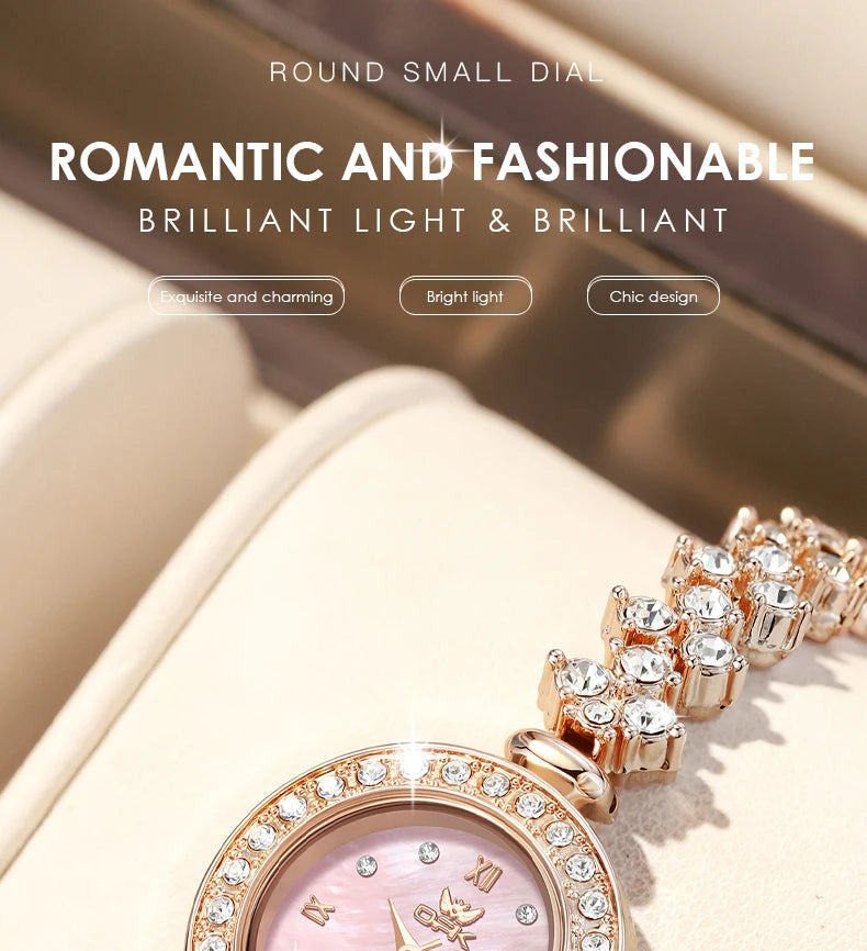 OPK 6054 Full Diamond Woman Watches Original Quartz Wrist Watches for Women Fashion Elegant Waterproof Ladies Watch Girls Gifts